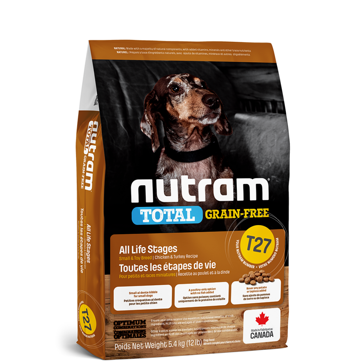 Nutram - Total Grain Free Dog Food - T27 Turkey, Chicken & Duck Small Bites Recipe