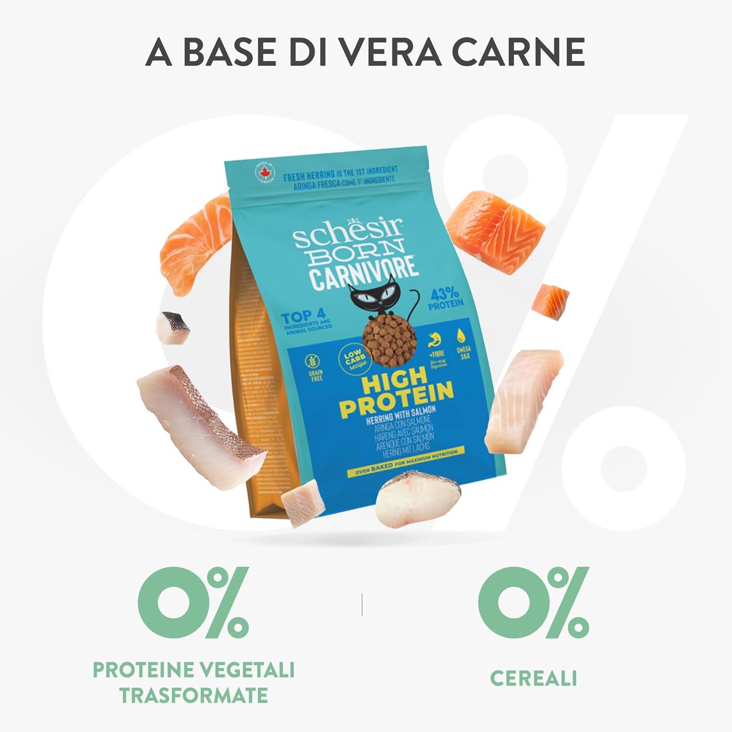 Schesir - Born Carnivore Adult Cat Food - Herring & Salmon