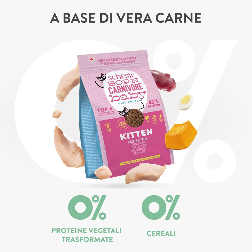 Schesir - Born Carnivore Kitten Food - Chicken & Egg