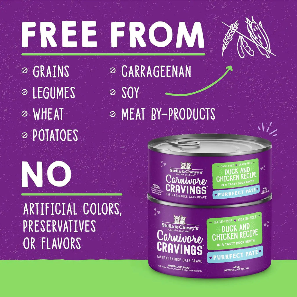 Stella & Chewy's - Carnivore Cravings Purrfect Pate Adult Cat Wet Food - Duck & Chicken Recipe 2.8oz