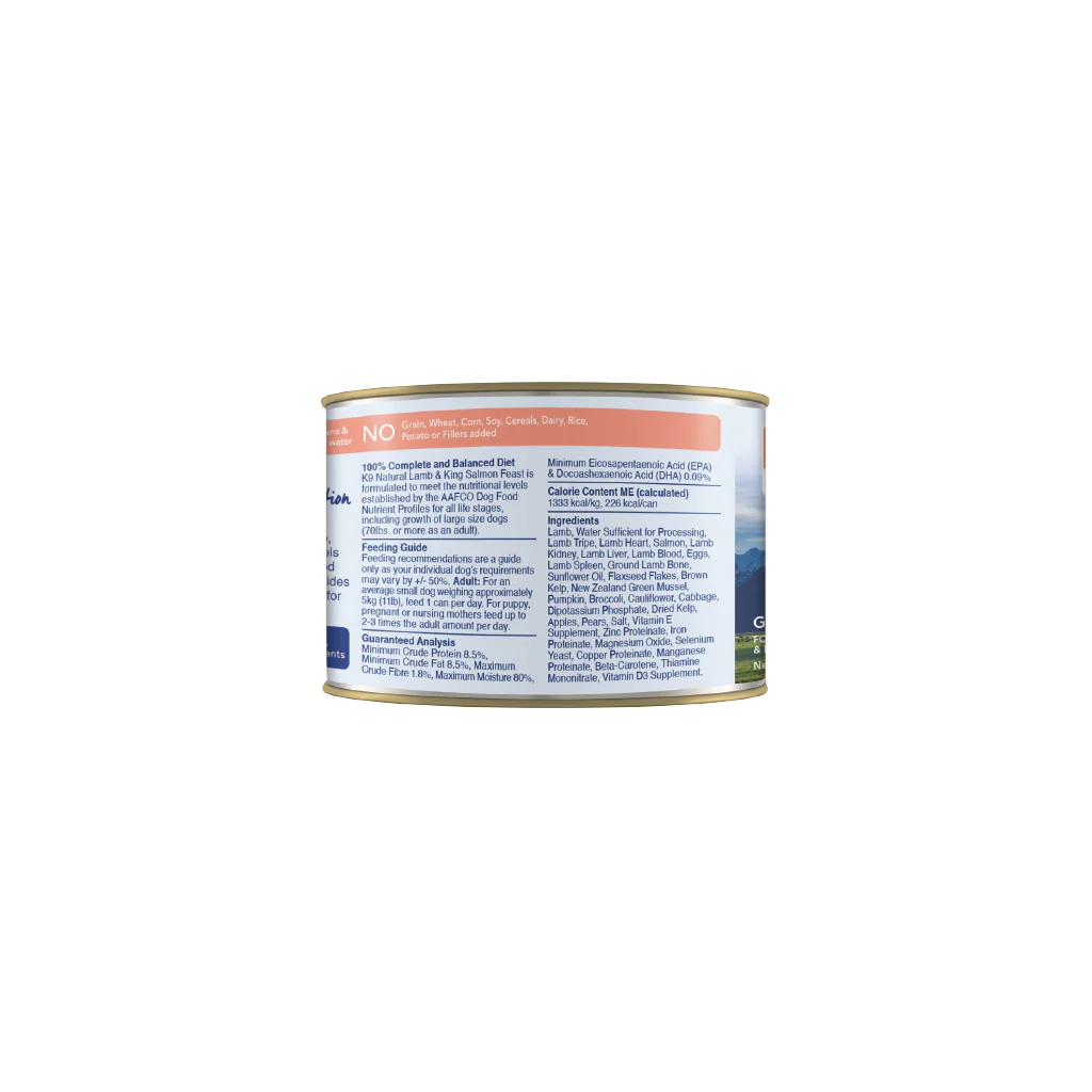 K9 Natural Canned Dog Food - Lamb & King Salmon Feast
