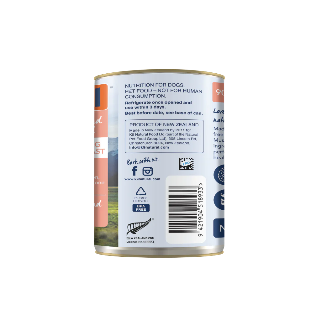 K9 Natural Canned Dog Food - Lamb & King Salmon Feast