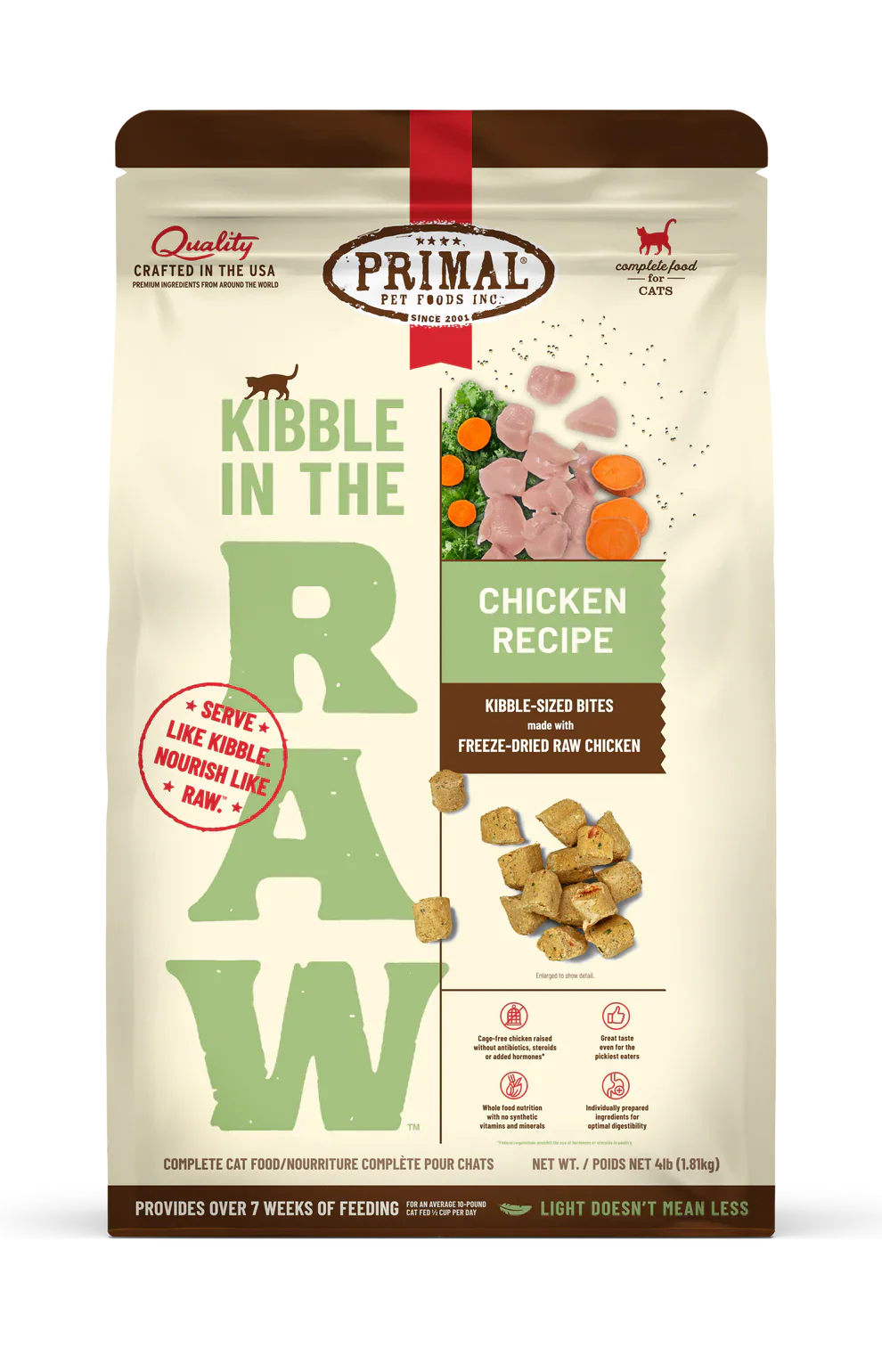 Primal - Kibble in the Raw Cat Food - Chicken Recipe