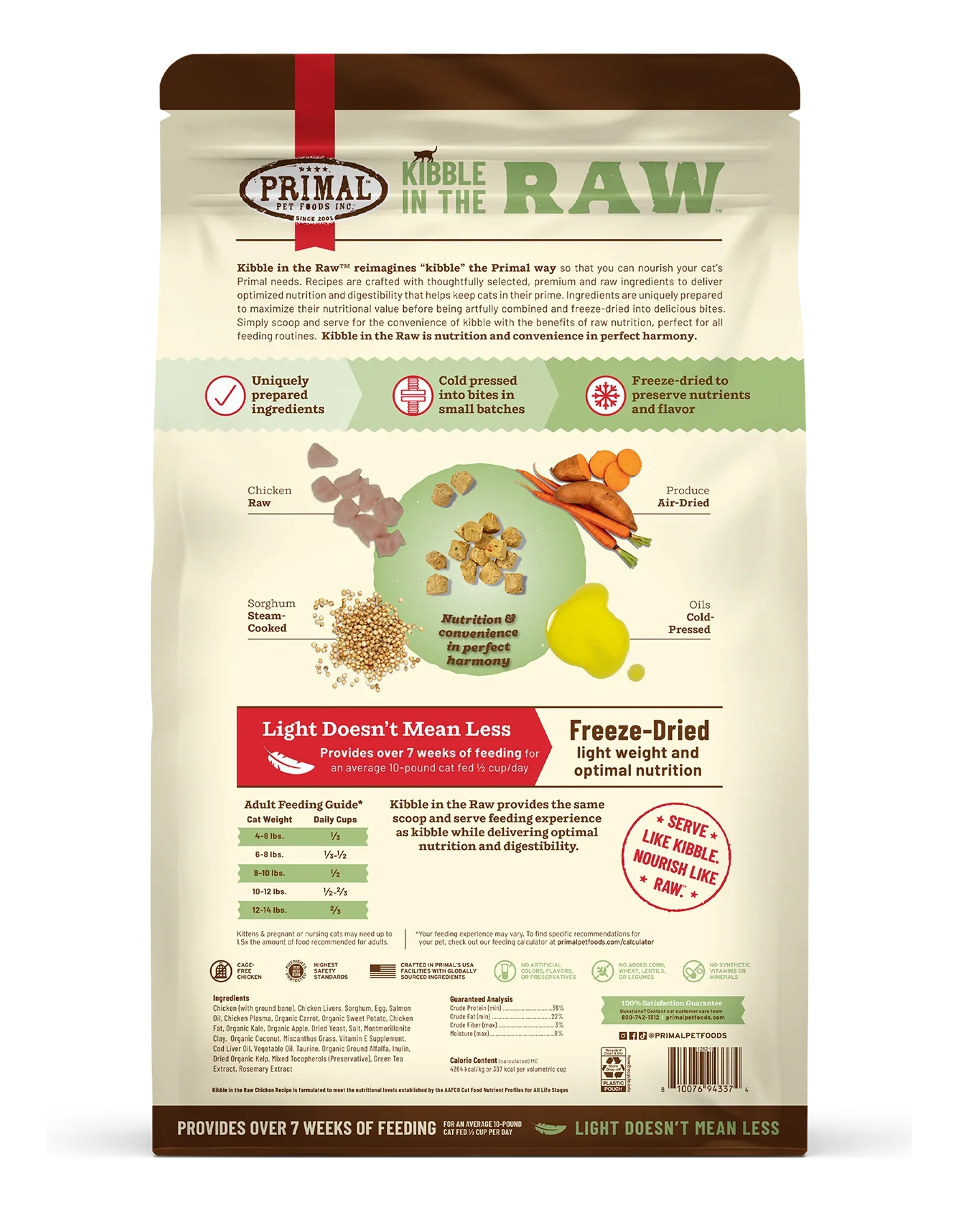 Primal - Kibble in the Raw Cat Food - Chicken Recipe