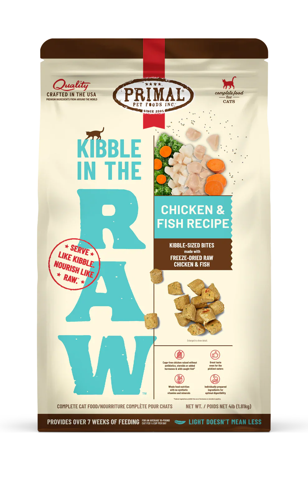 Primal - Kibble in the Raw Cat Food - Chicken & Fish Recipe