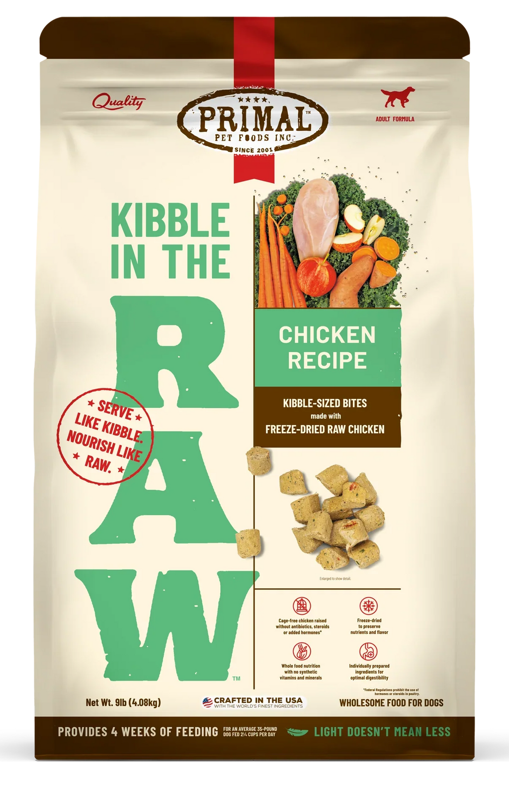 Primal - Kibble in the Raw Dog Food - Chicken Recipe