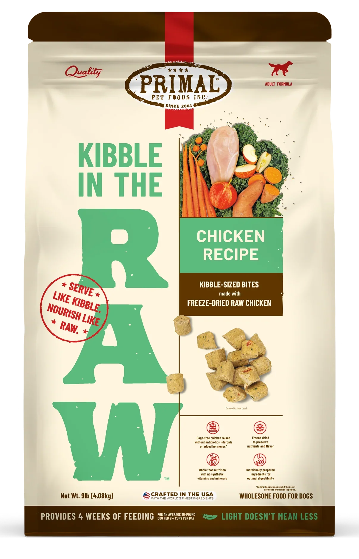 Primal - Kibble in the Raw Dog Food - Chicken Recipe