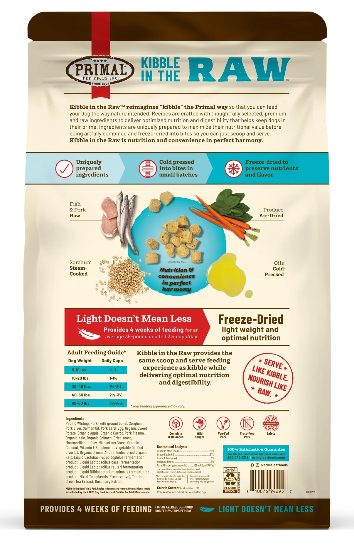 Primal - Kibble in the Raw Dog Food - Fish & Pork Recipe