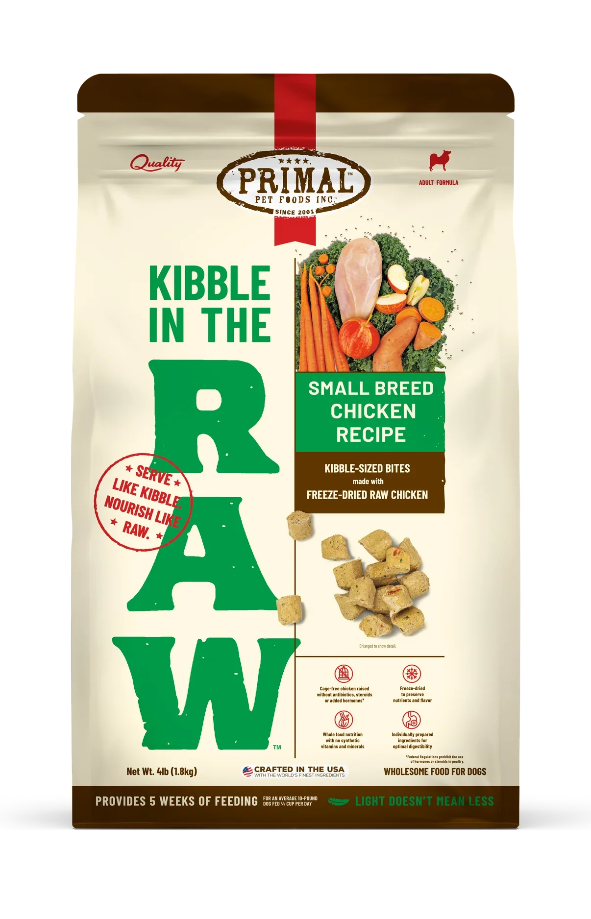Primal - Kibble in the Raw Dog Food - Small Breed Chicken Recipe