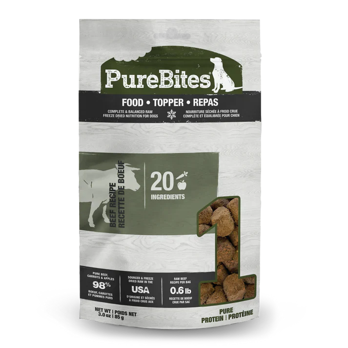 PureBites Freeze Dried Food Toppers For Dogs - Beef 85g