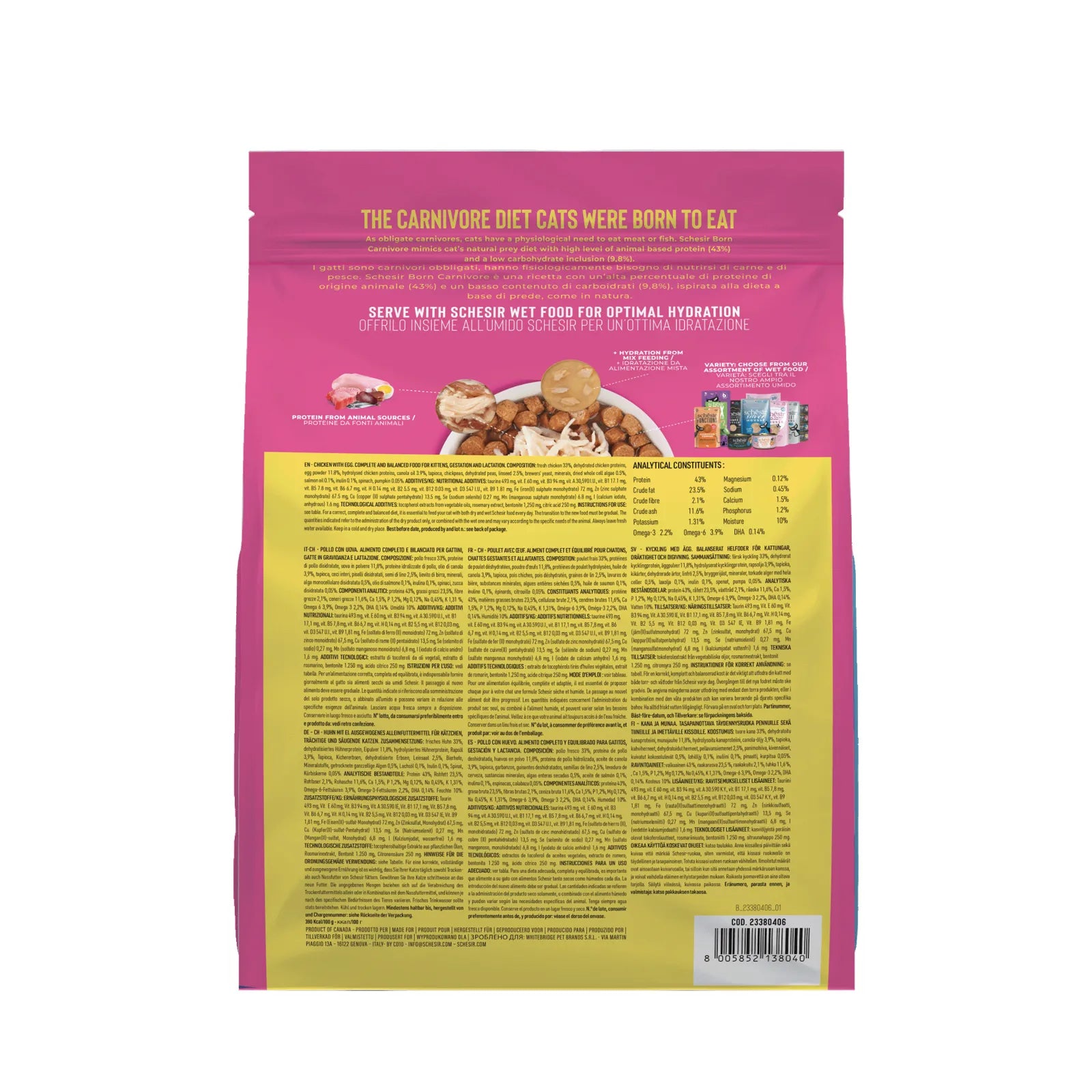 Schesir - Born Carnivore Kitten Food - Chicken & Egg