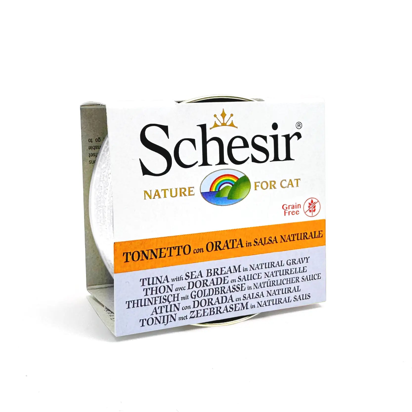 Schesir - Complementary Grain Free Wet Food for Adult Cats - Tuna with Sea Bream in Natural Gravy 70g