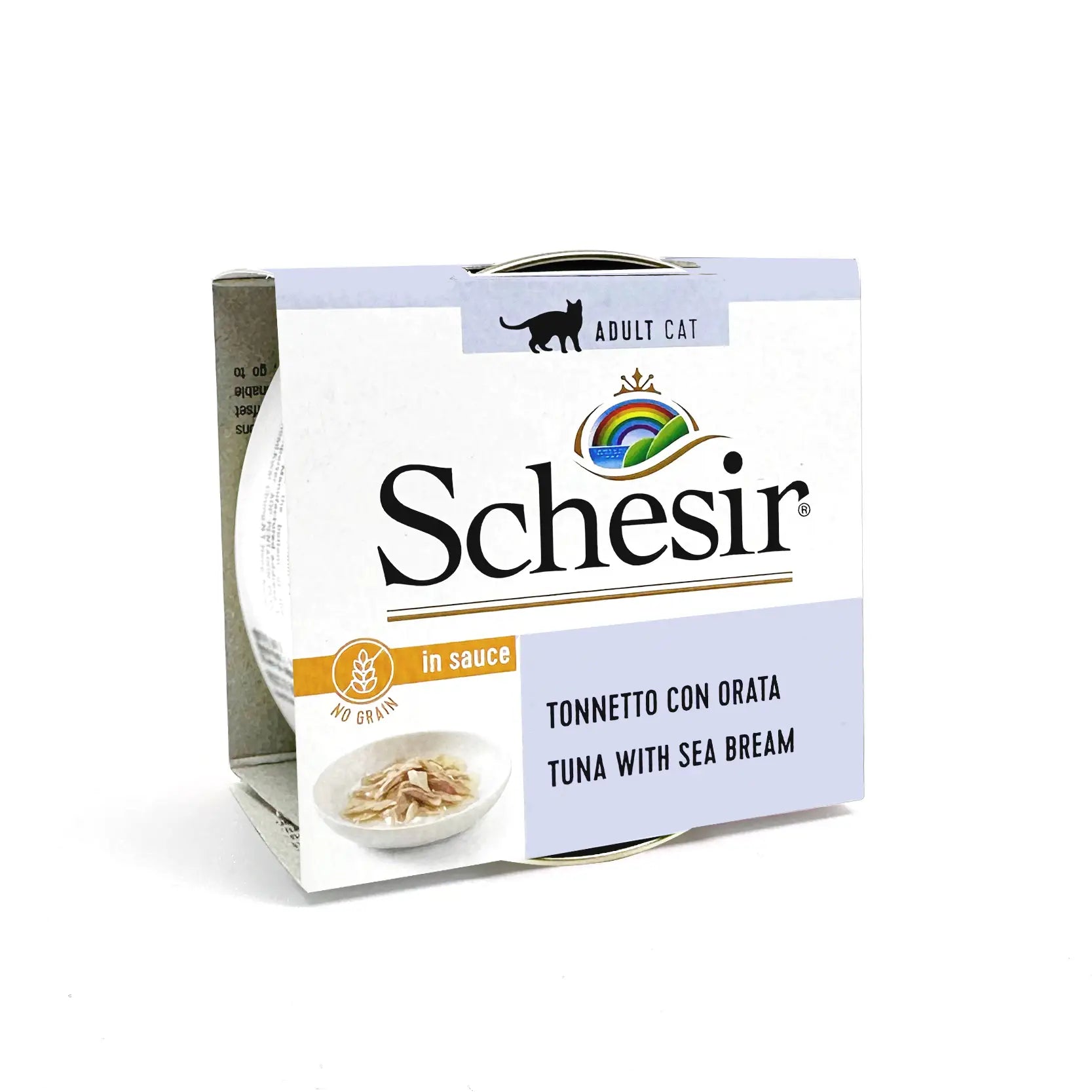 Schesir - Complete Grain Free Wet Food for Adult Cats - Tuna with Sea Bream in Sauce 70g