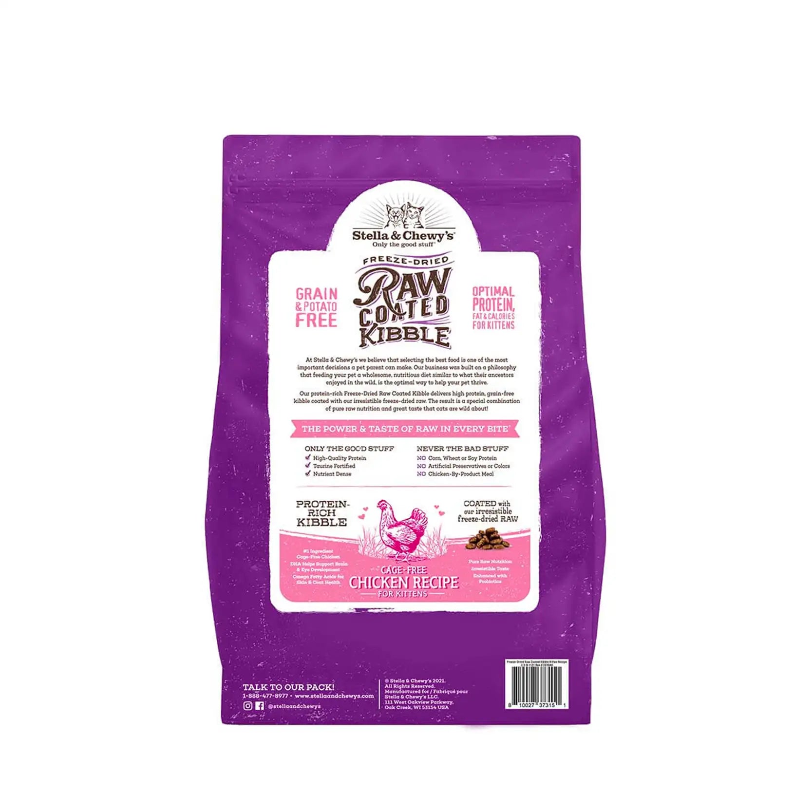 Stella & Chewy's - Freeze Dried Raw Coated Kibbles - Kitten (Cage-Free Chicken Recipe)