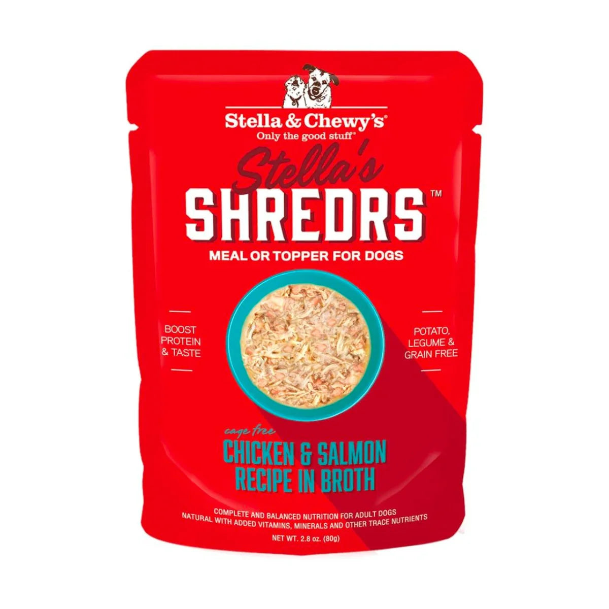Stella & Chewy's - Stella's Shredrs For Dogs - Chicken & Salmon Recipe in Broth 2.8oz