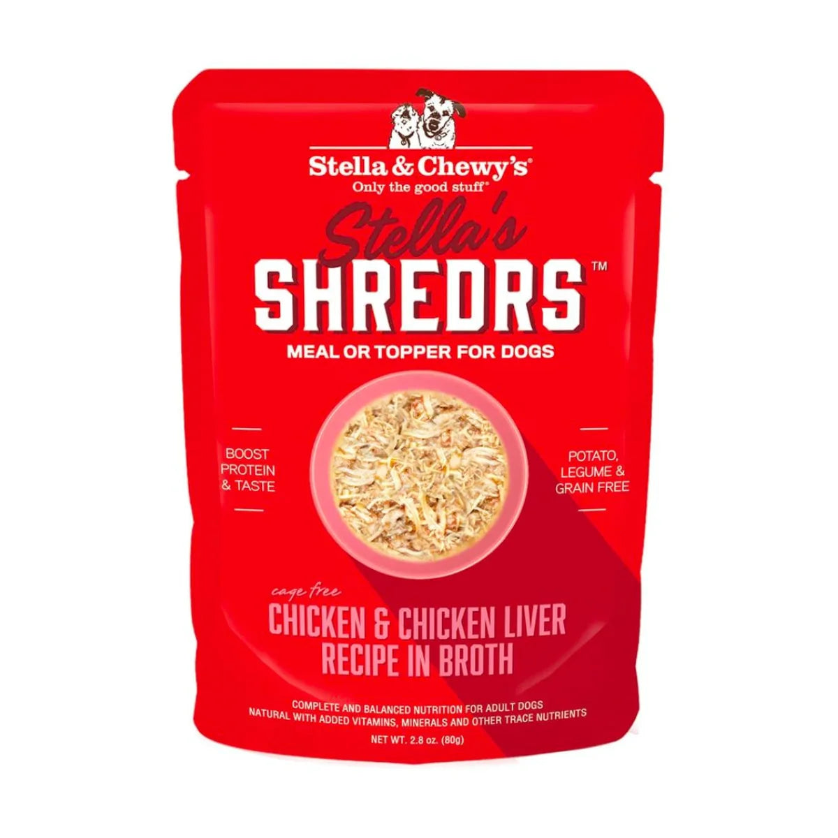 Stella & Chewy's - Stella's Shredrs For Dogs - Chicken & Chicken Liver Recipe in Broth 2.8oz