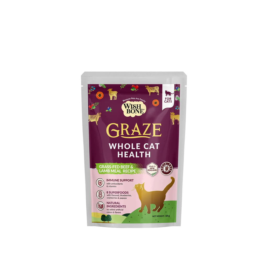Wishbone Graze Whole Cat Health - Grass-fed New Zealand Beef - All Life Stages