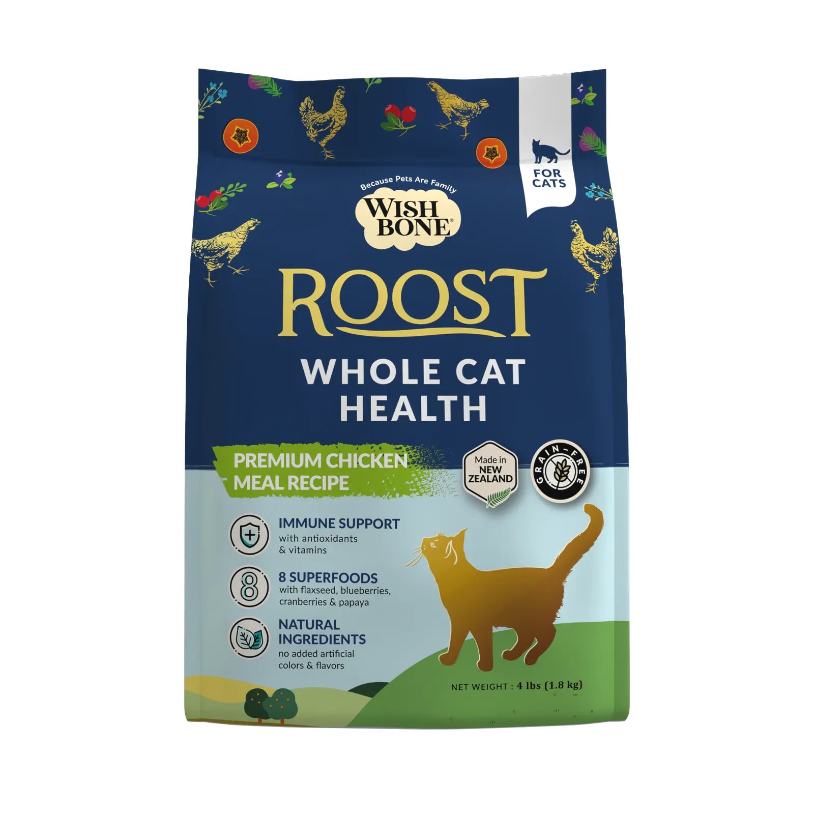 Wishbone Roost Whole Cat Health (Premium New Zealand Chicken) - All Life Stages