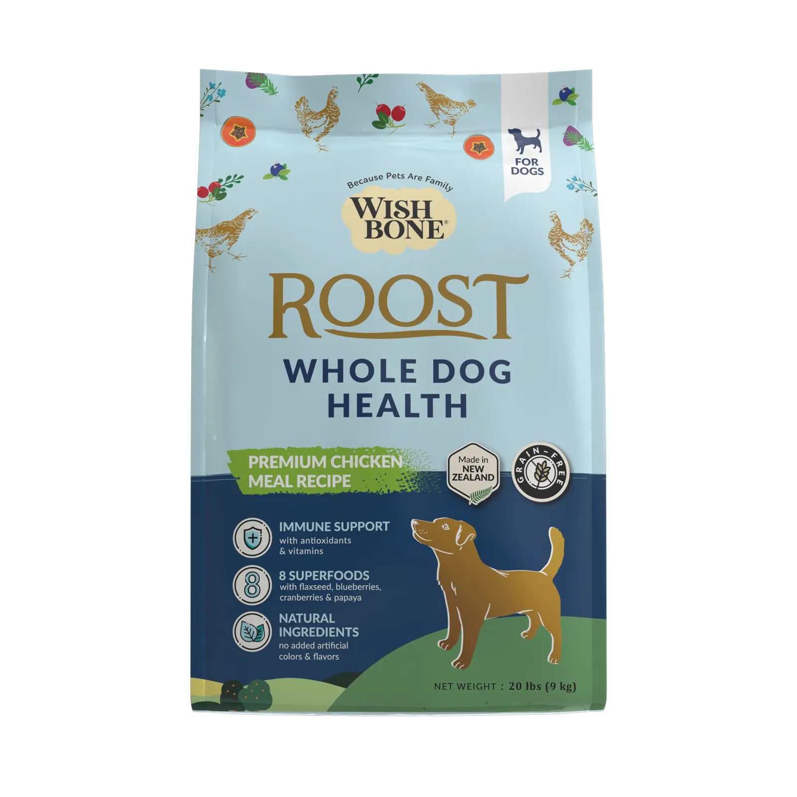 Wishbone Roost Whole Dog Health (Premium New Zealand Chicken for Dogs) - All Life Stages