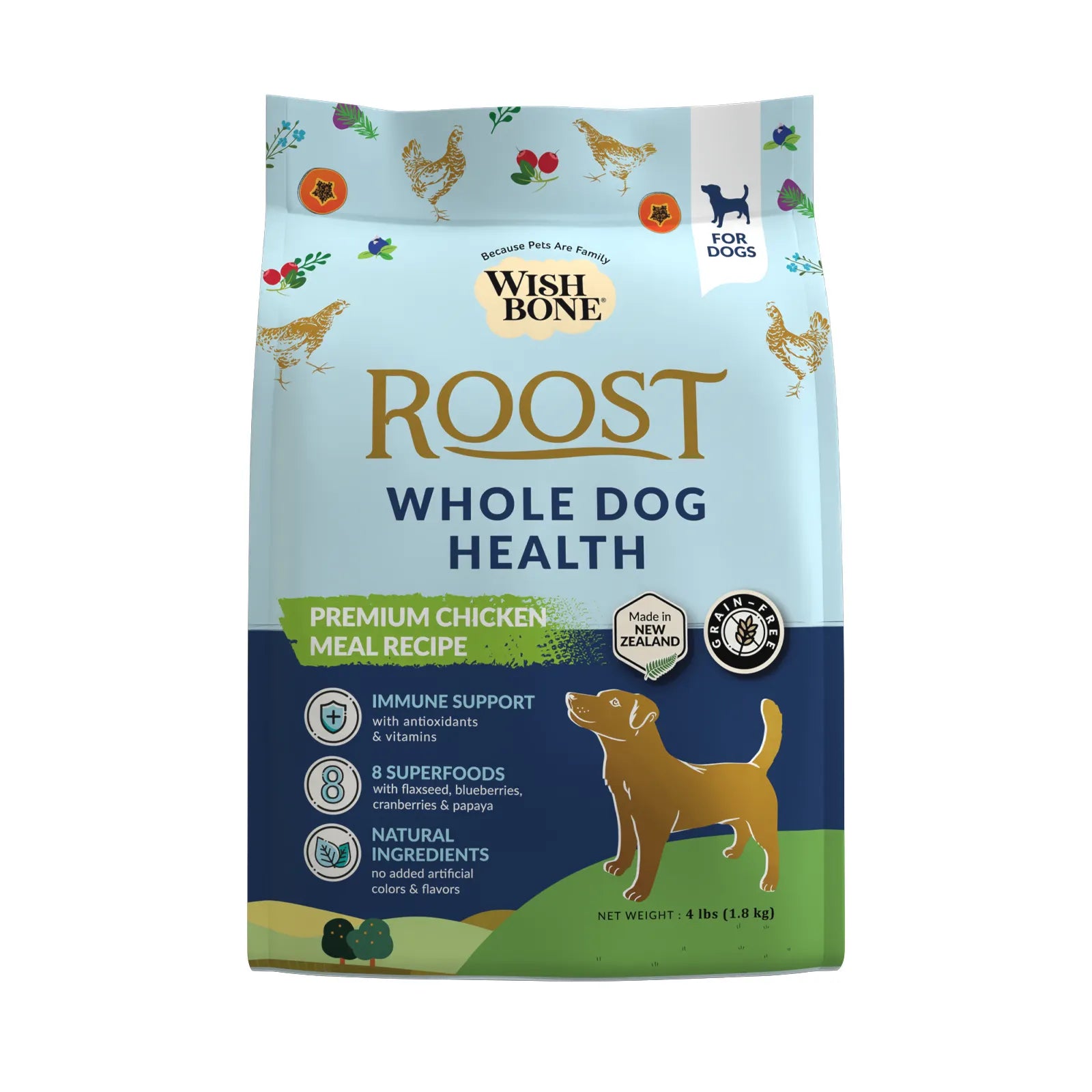 Wishbone Roost Whole Dog Health (Premium New Zealand Chicken for Dogs) - All Life Stages